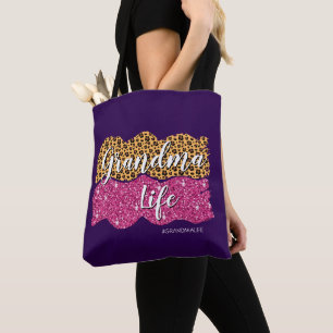 Change Text Add Name #GrandmaLife Grandma Life  Tote Bag