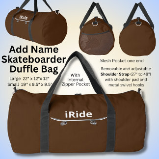 Change Text, Add Name, iRide Skateboarder Duffle Bag