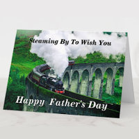 Change Text Add Name Steam Train Fathers Day Card