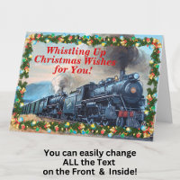 Change Text Add Names Steam Train Happy Christmas
