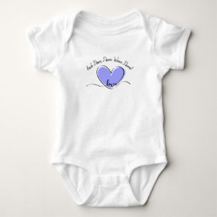 Change Text, And Then There Were Three! Blue Heart Baby Bodysuit