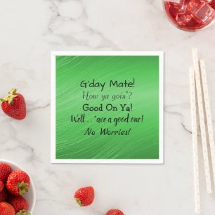 Change Text - Aussie Slang Conversation  Serviette Napkin