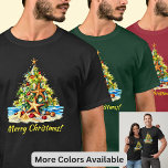 Change Text - Beach Starfish Shells Christmas Tree T-Shirt<br><div class="desc">Christmas T-Shirt - Beach Christmas Tree with Starfish & Shells - lots of colour t-shirts available.</div>