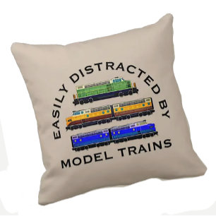 Change Text Easily Distracted Model Trains Diesel Cushion