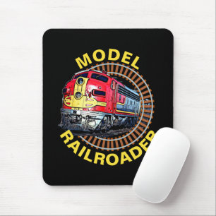Change Text Model Railroader Red Yellow Diesel     Mouse Mat