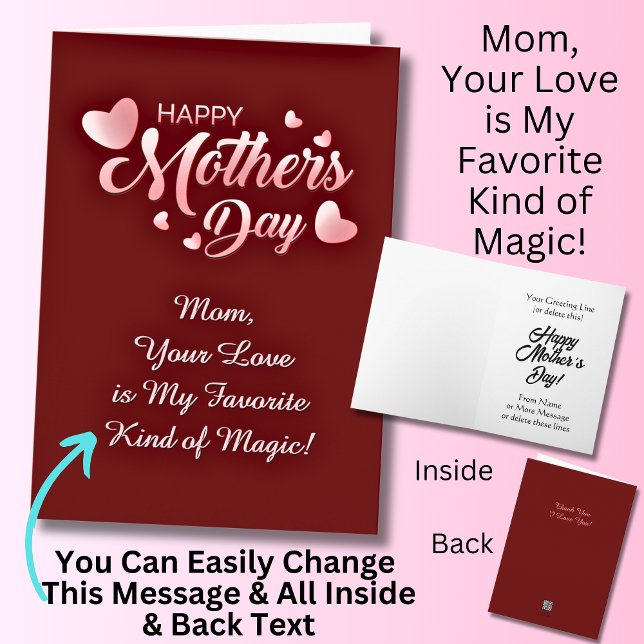 Change Text, Mum, Your Love is My Favourite Magic  Card (Creator Uploaded)
