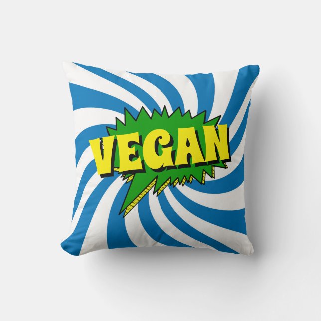 Change Text or Add Name Comic Book Style Swirl  Cushion (Front)