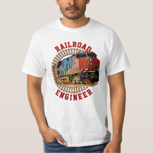 Change Text Railroad Engineer Diesel Locomotive    T-Shirt