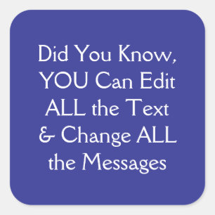 Change text  square sticker