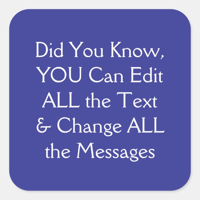 Change text  square sticker (Front)