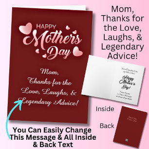 Change Text, Thanks for the Love, Laughs & Advice Card