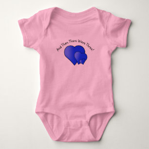 Change Text, Then There Were Three! Blue Hearts B Baby Bodysuit