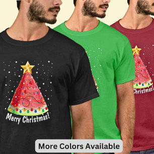 Change Text - Watermelon Merry Christmas on Black T-Shirt