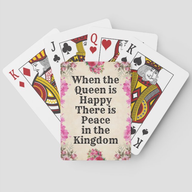 Change Text - When the Queen is Happy - Peace - Playing Cards (Back)