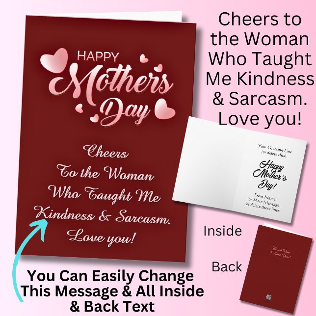 Change Text, You Taught Me Kindness & Sarcasm Card (Creator Uploaded)