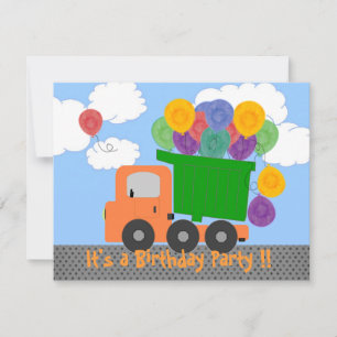 Change the Age Birthday Invitation (orange truck)