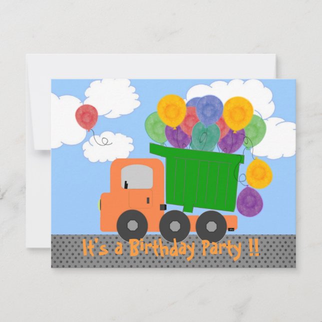 Change the Age Truck Birthday Invite (Front)