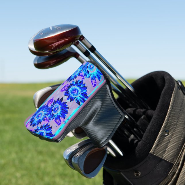 Change the Background Colour Sunflowers Golf Head Cover (In Situ)