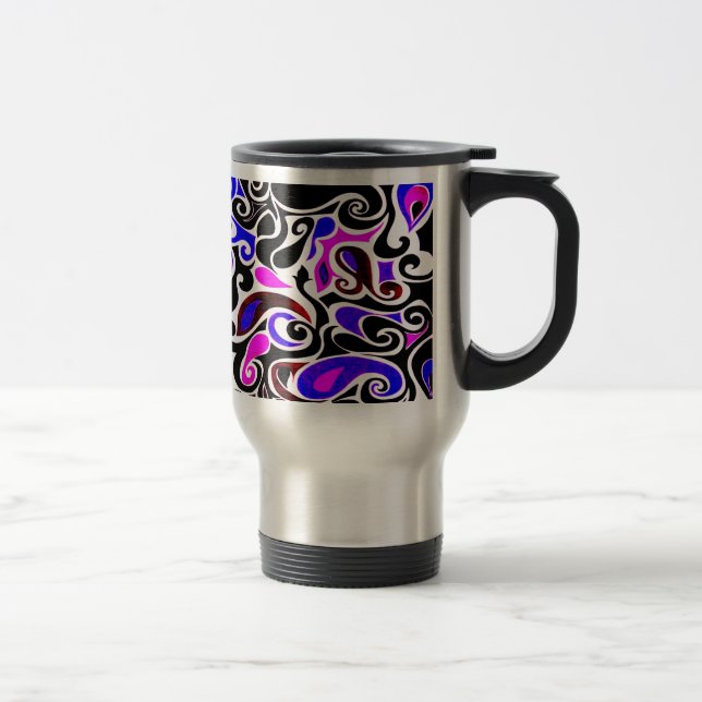 Change the Colour Wacky Retro Swirl Travel Mug (Right)