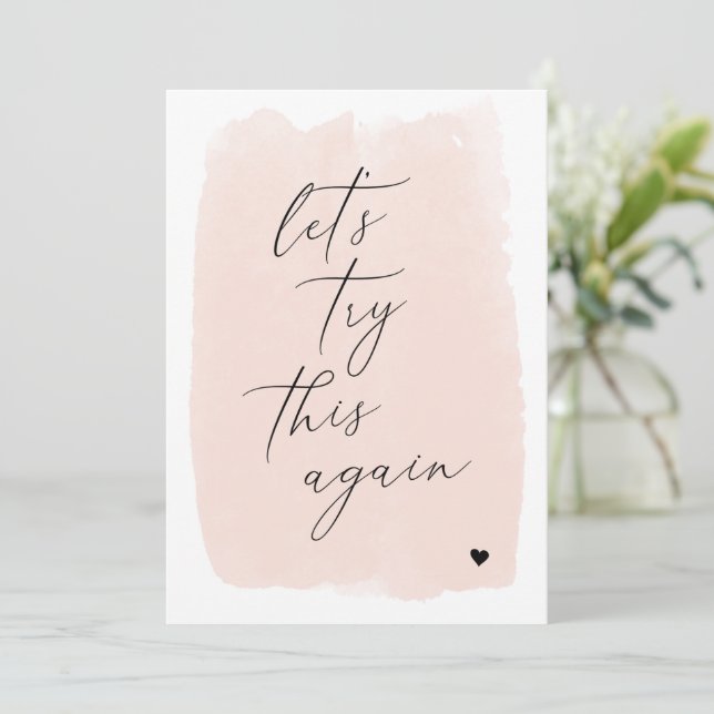 Change The Date | Blush Pink Watercolor Card (Standing Front)