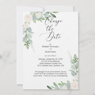 Change the Date Card Wedding watercolor