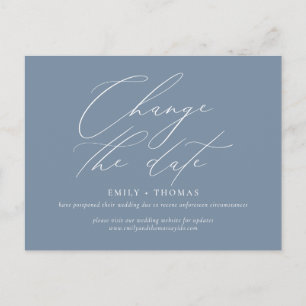 Change the Date Minimalist Modern Calligraphy Postcard