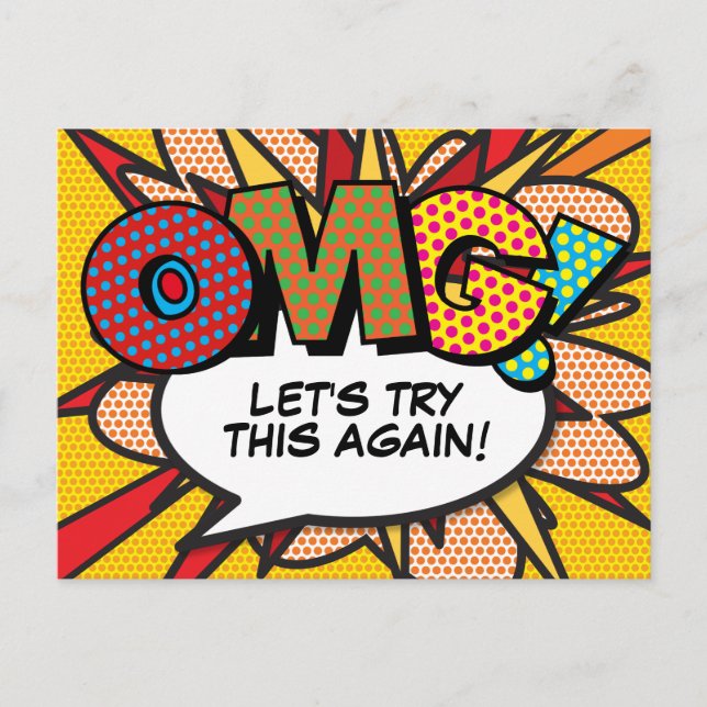 Change the Date New Plan Modern Fun Comic Announcement Postcard (Front)
