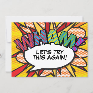 Change the Date New Plan Modern Fun Comic Invitation