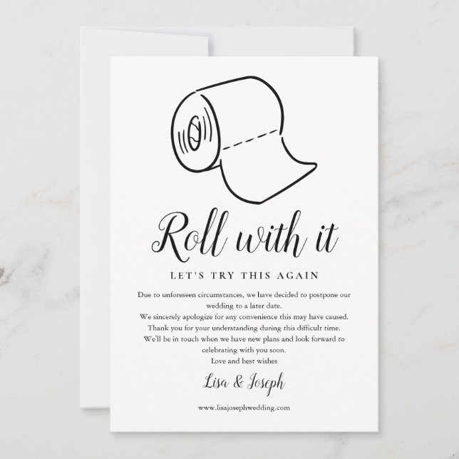 Change the Date Postponed Cancelled Photo Save The Date (Front)