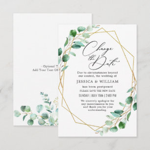Change the Date Postponed Elegant Eucalyptus Invitation