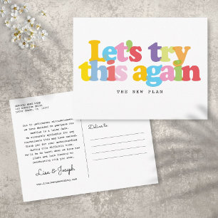 Change The Date Postponed Event Colorful Postcard