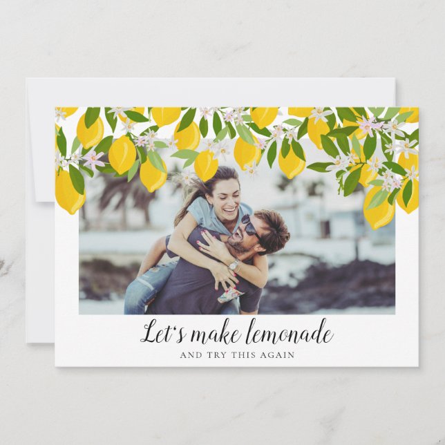 Change the Date Postponed Event Lemons Photo Save The Date (Front)