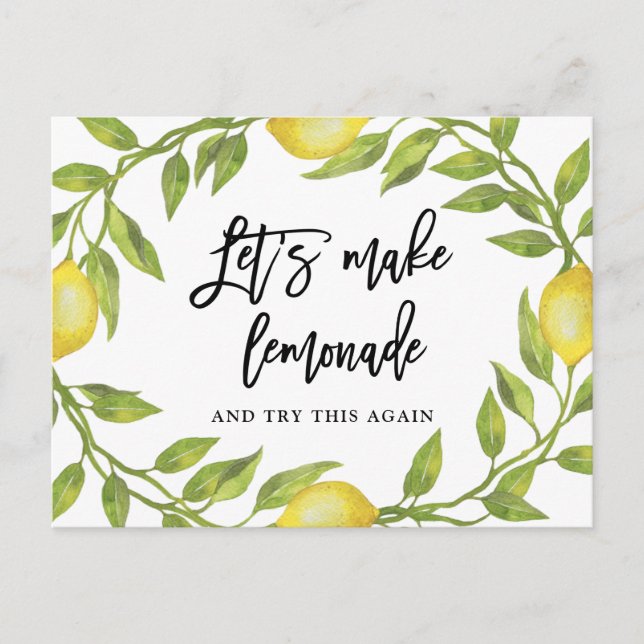 Change the Date Postponed Lemons Greenery Postcard (Front)