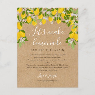 Change the Date Postponed Rustic Lemons Photo Postcard