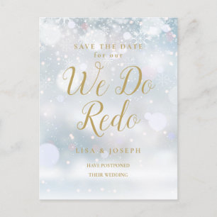 Change the Date Postponed We do Redo Winter Event Announcement Postcard