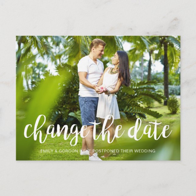 Change the Date Postponed Wedding Announcement (Front)