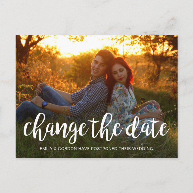 Change the Date Postponed Wedding Announcement (Front)