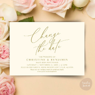 Change the date, Save our new wedding date card