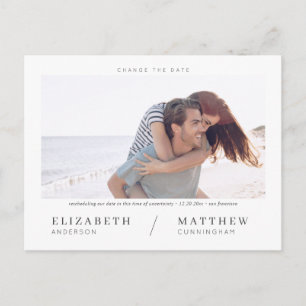 Change the Date Simple Chic Custom Photo Wedding Postcard