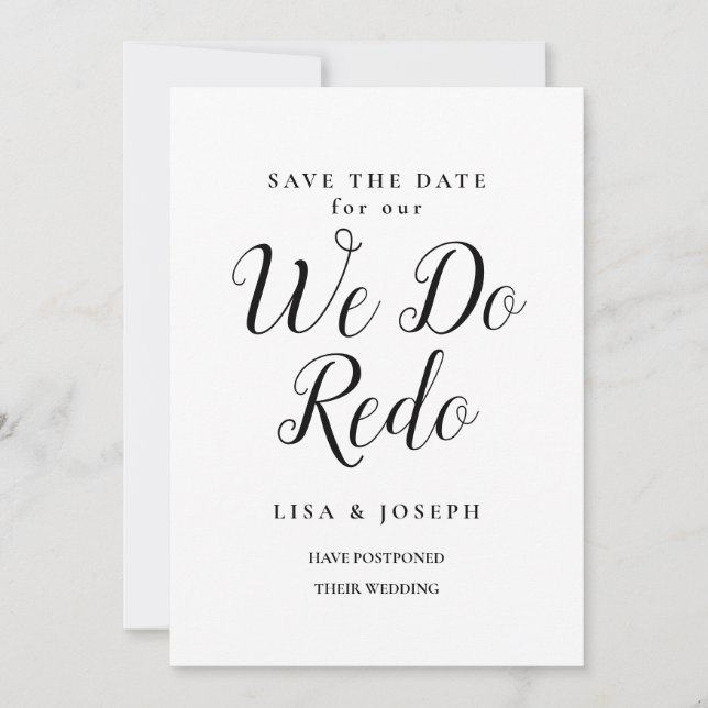 Change the Date We Do Redo  Save The Date (Front)