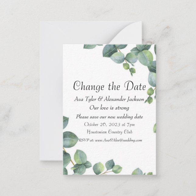 Change the date wedding Invitation (Front)