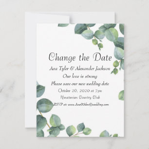 Change the date wedding Invitation