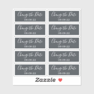 Change the Date Wedding Labels 0.8" x 2" Off-Black