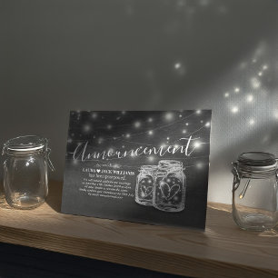 Change The Date Wedding Postponement Mason Jars Announcement Postcard