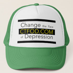 Change the Face of Depression_ CTFOD Banner Green Trucker Hat