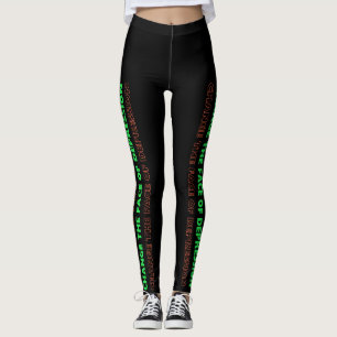 Change the Face of Depression Green and Orange Leggings