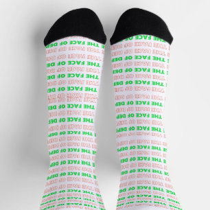 Change the Face of Depression Green and Orange Soc Socks