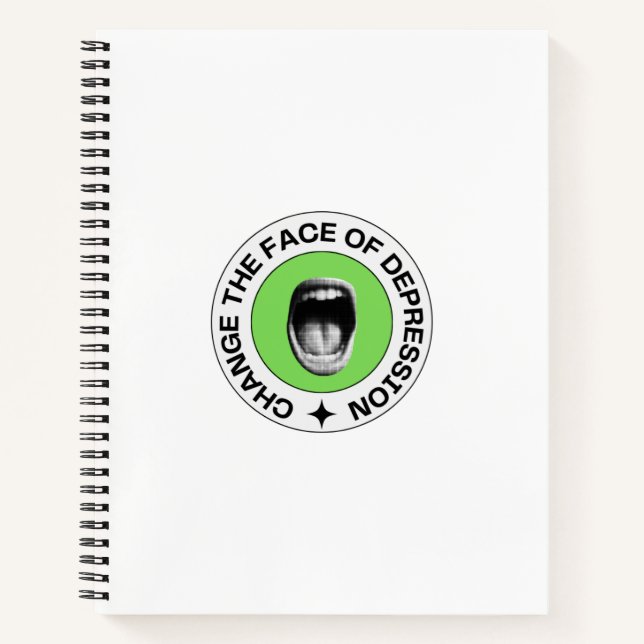 “Change the Face of Depression”–  Retro Pop Scream Notebook (Front)
