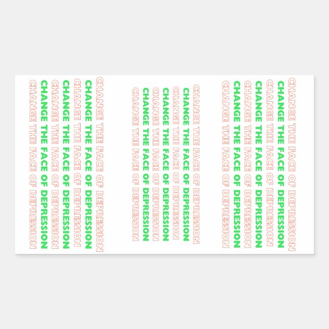 Change the Face of Depression Sheet  Rectangular Sticker (Front)