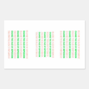 Change the Face of Depression Sheet  Rectangular Sticker
